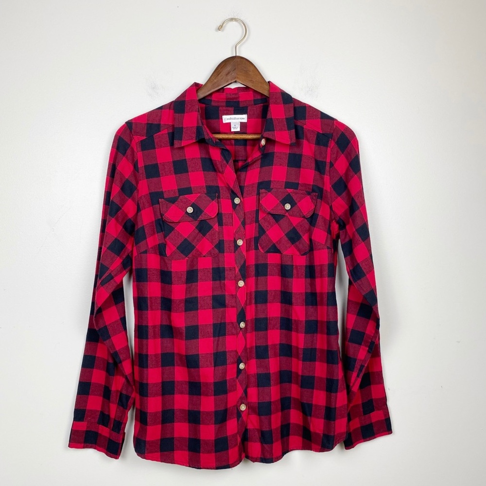 Croft & Barrow Buffalo Plaid Button Down Shirt Red